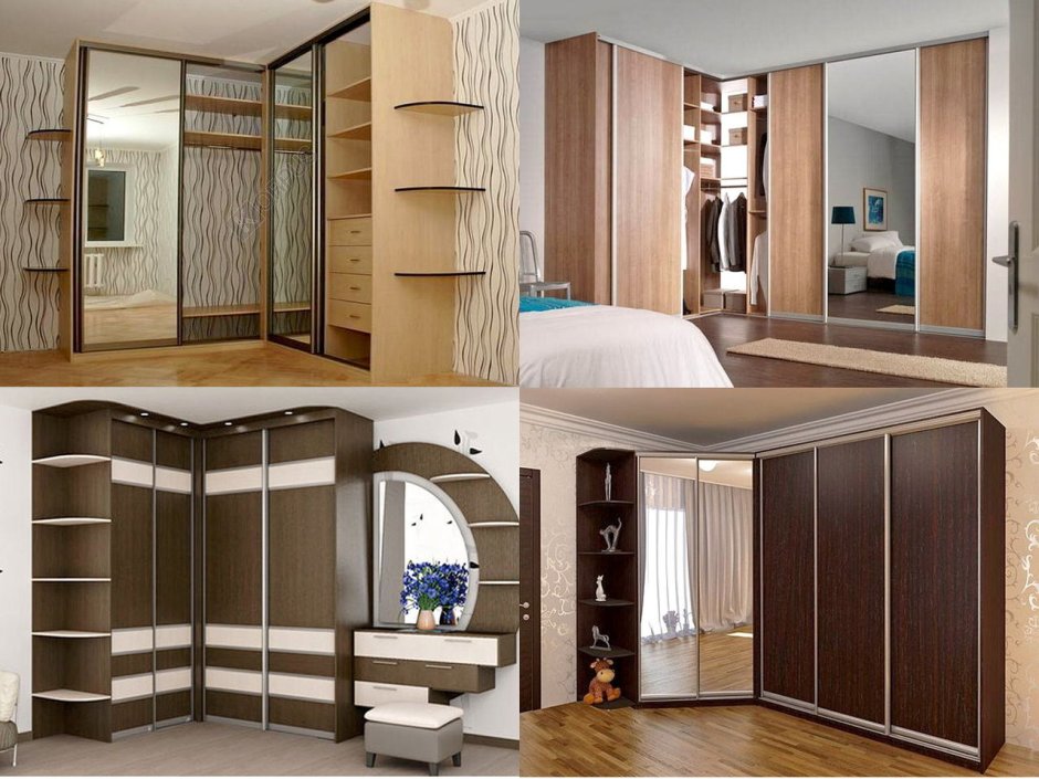 Встроенный шкаф купе угловой в спальню