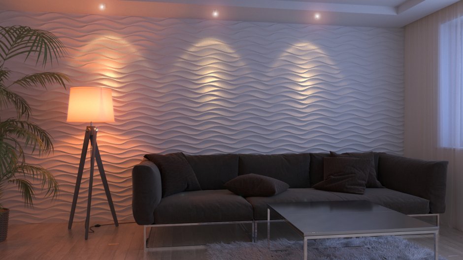 Гипсовая 3д панель волна Аравийская