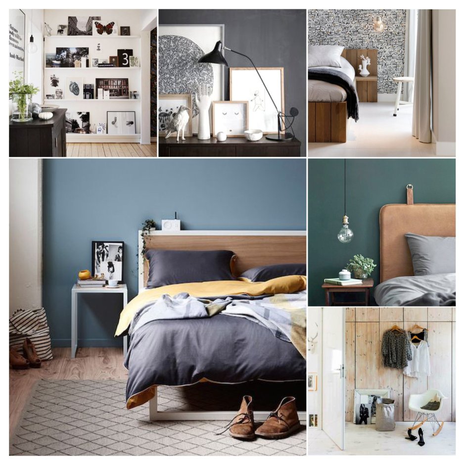 Мудборд спальни в скандинавском стиле