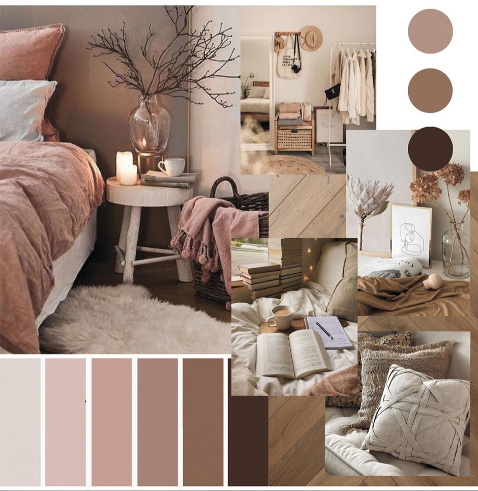 Мудборд интерьера с палитрой