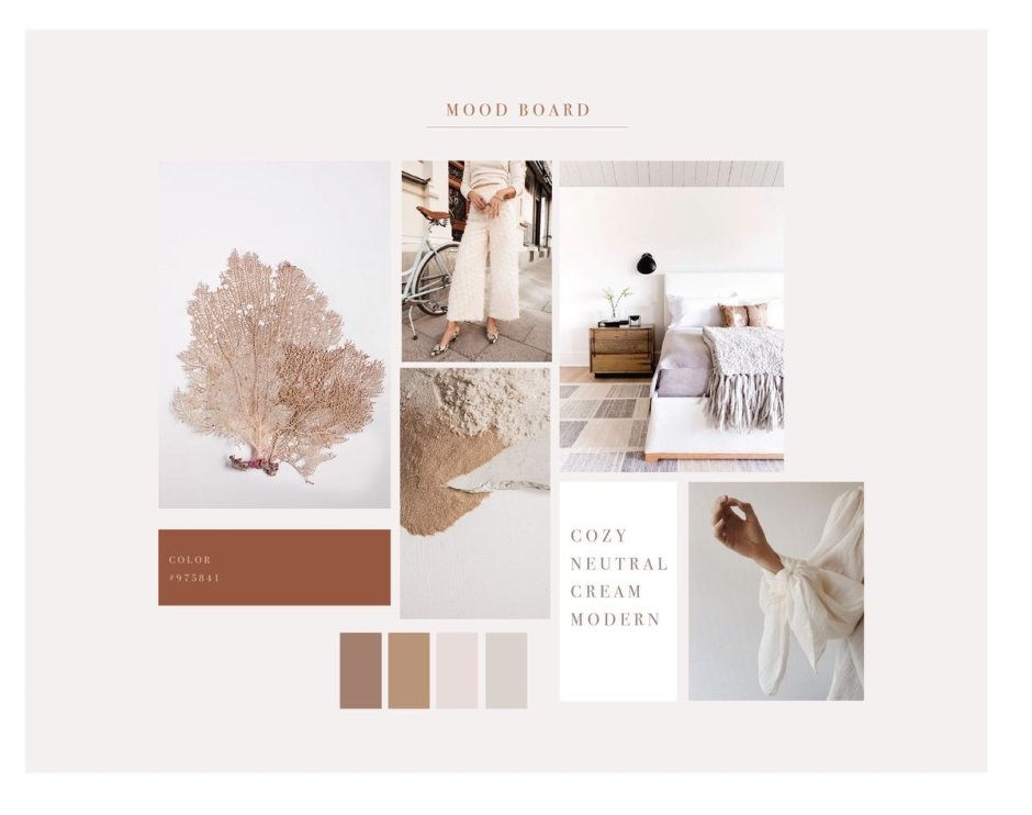 Бежевый цвет мудборд