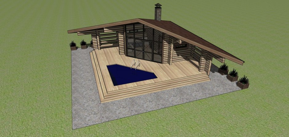 Интерьер бани из бревна