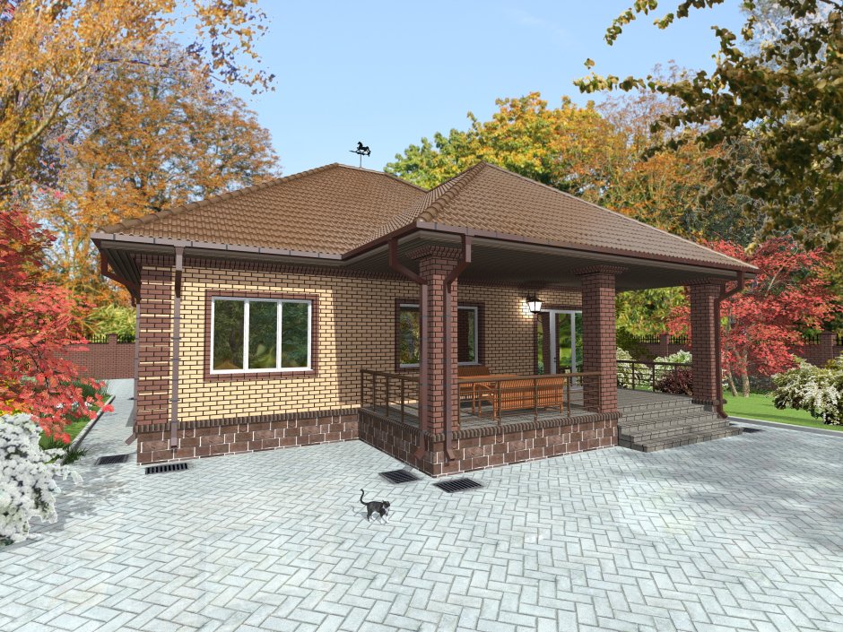 Одноэтажный дом 120 кв