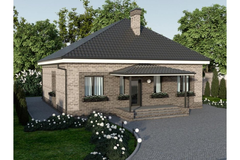 Одноэтажный кирпичный дом 80 кв.м