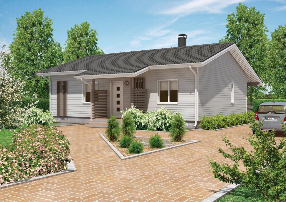 Одноэтажный кирпичный дом 90 кв м