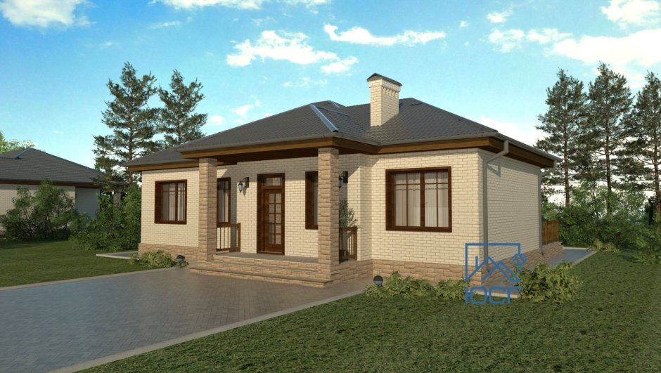 Дом 80 кв.м фасад одноэтажный