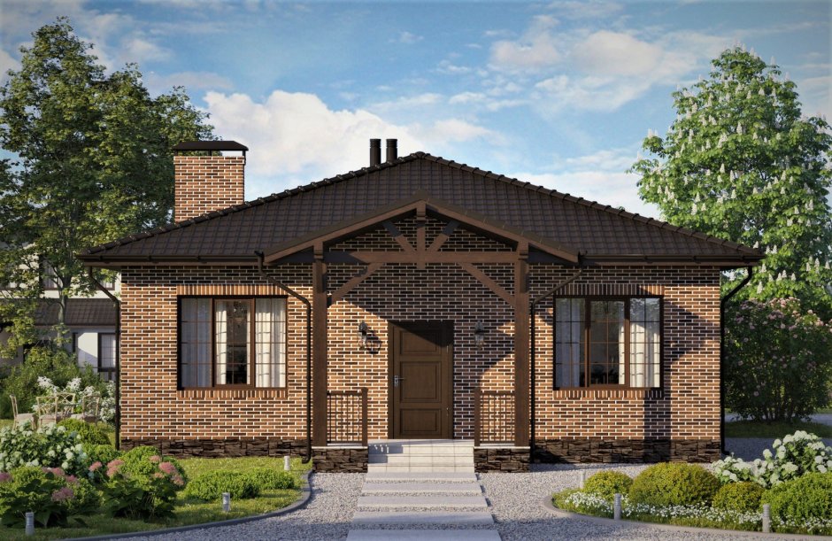 Проекты одноэтажных домов с крыльцом