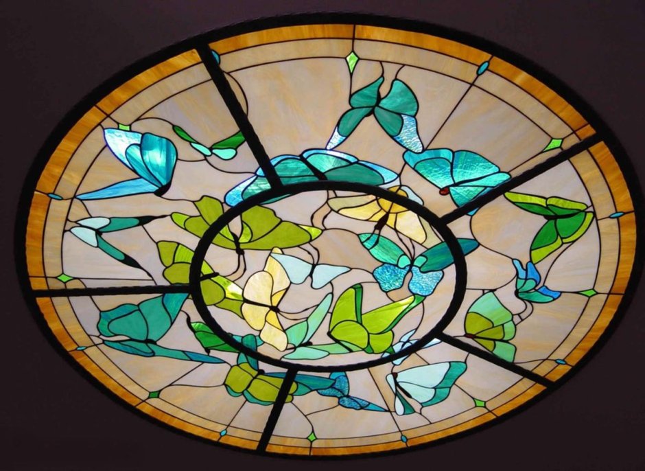 Бра из цветного стекла тарелки