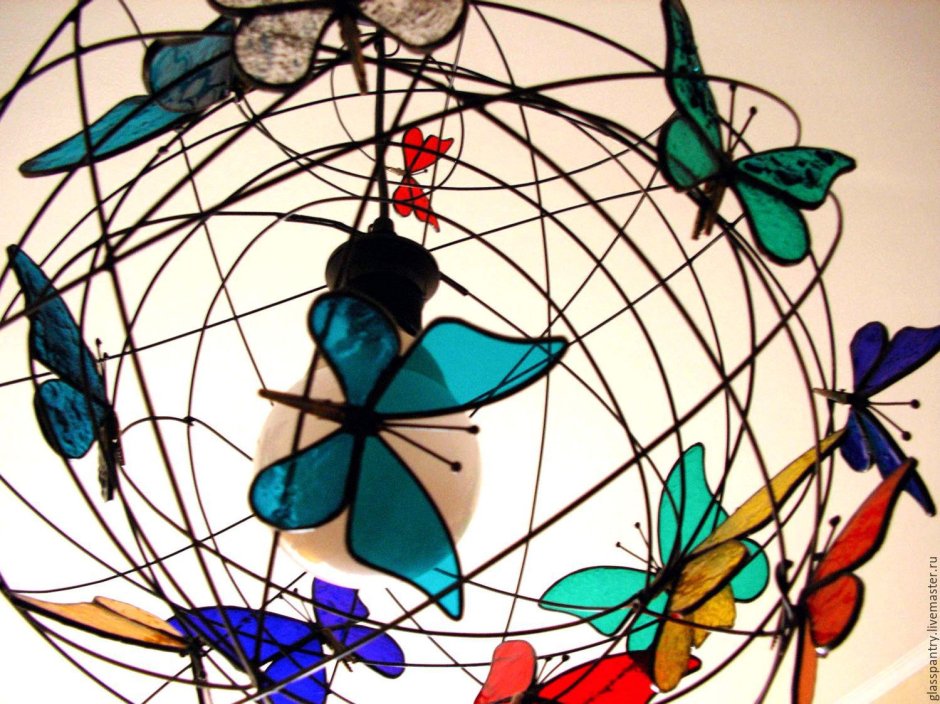Витраж светильник бабочка