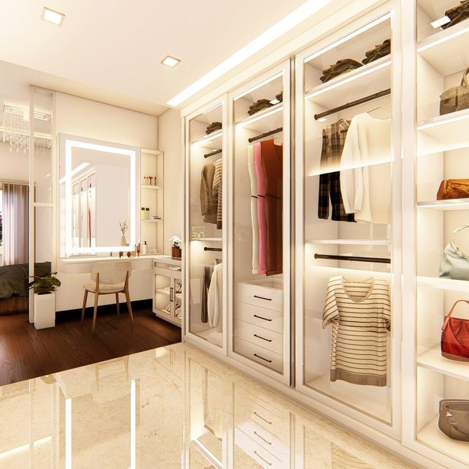 Гардеробная в ванной комнате