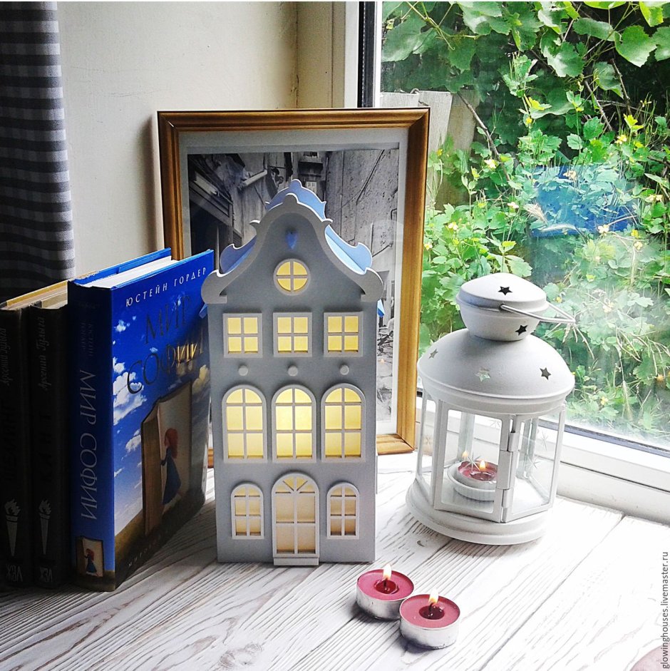 Домик светильник из фанеры