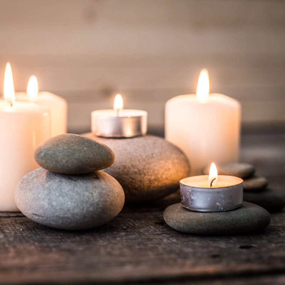 Новогодние свечи в стакане