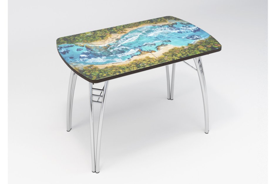 Стол паук цельносварной раздвижной вставка 300мм (хром) с ф/п (013)