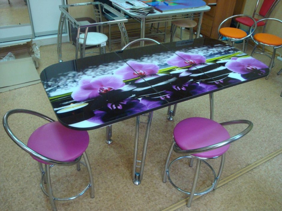 Стол раздвижной Бриз 70х75х110 сталь хромированная , артикул 10068926 хром