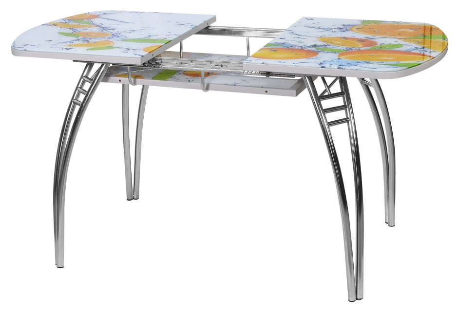 Стол паук 1100*700*400 бабочка ноги хром Метрополитан b5 Кристалл