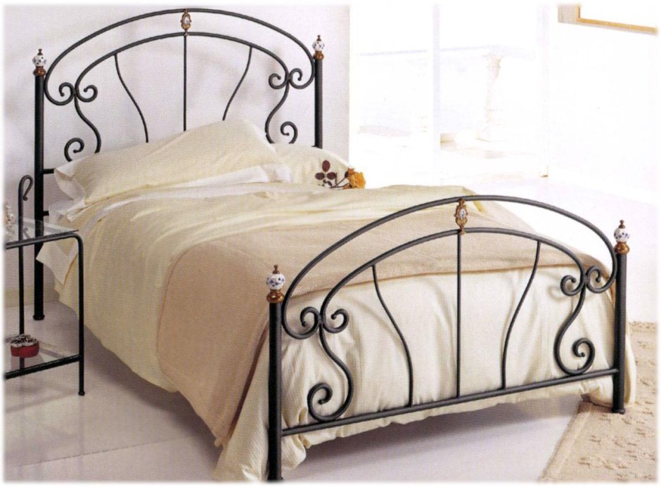Кровать Глория белая ковка