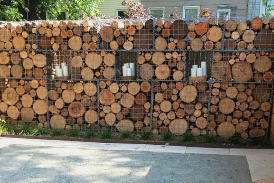 Габион из дров