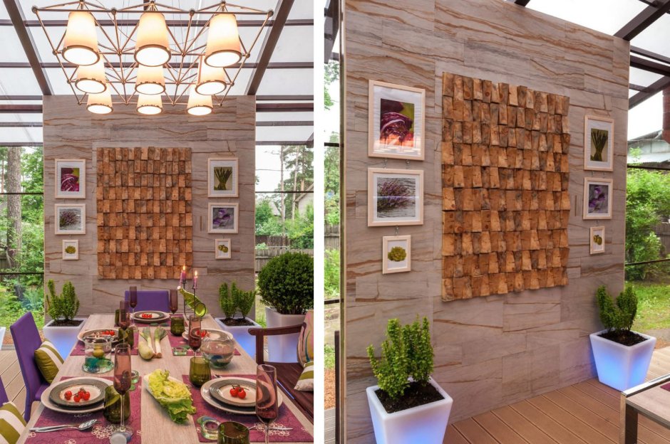 Украшение стен беседки