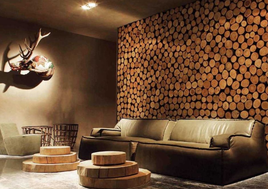 Деревянные спилы в интерьере