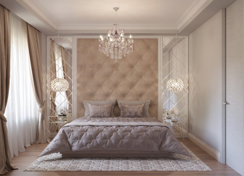 Зеркальное панно из зеркальной плитки ромб 20х34 см с фацетом 10 мм