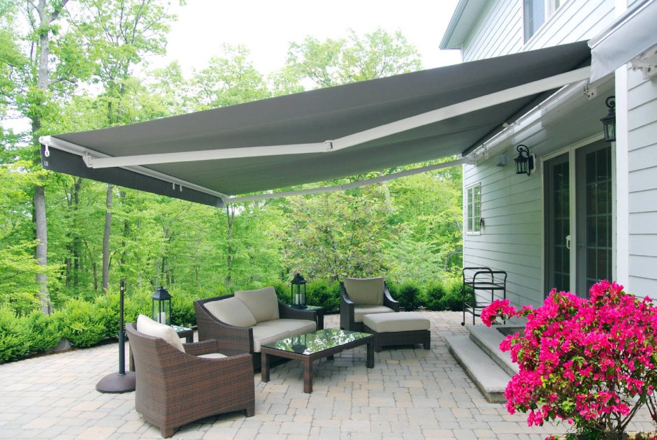 Римские шторы на веранде