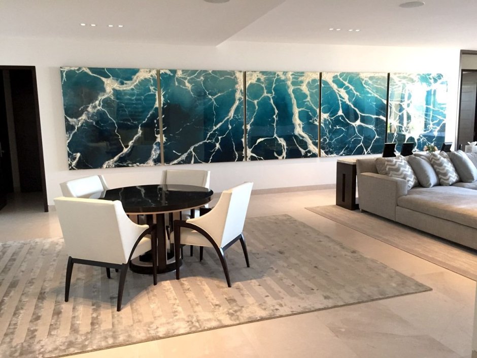 Флюид арт в интерьере