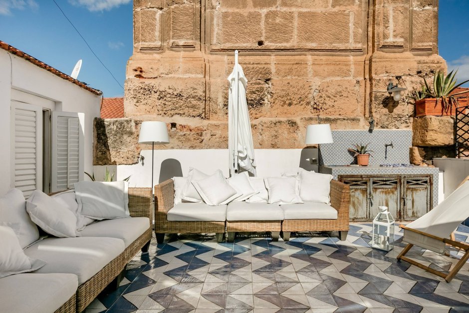 Обои Сицилия в интерьере гостиной