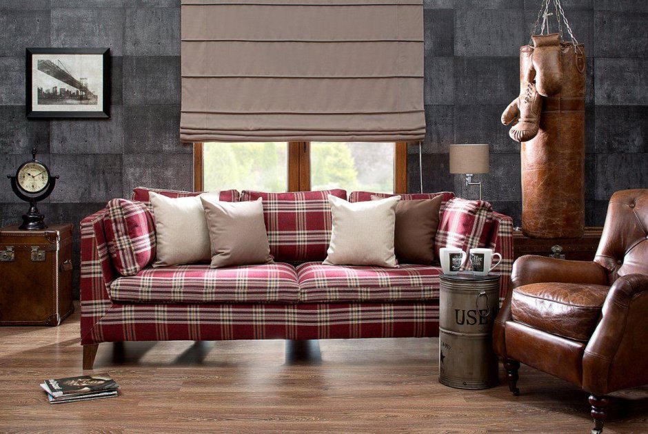 Шотландская клетка шерсть в интерьере