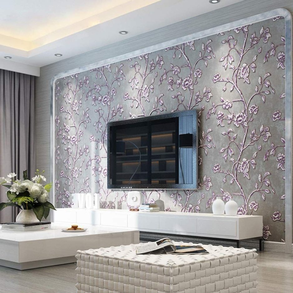 Модные обои для стен в гостиную