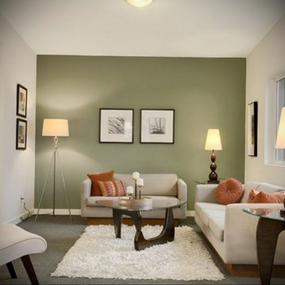 Оливковые стены в интерьере