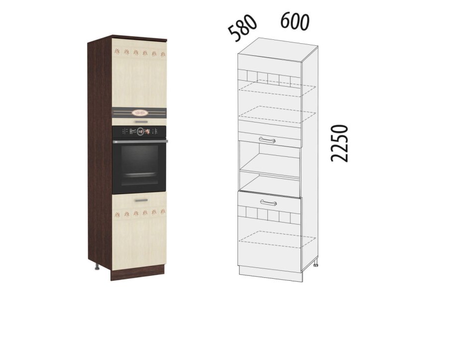 Пенал кухонный Аврора Витра