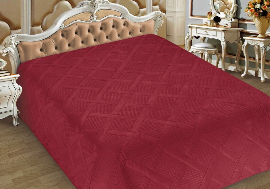 Покрывало стеганое кофейного цвета