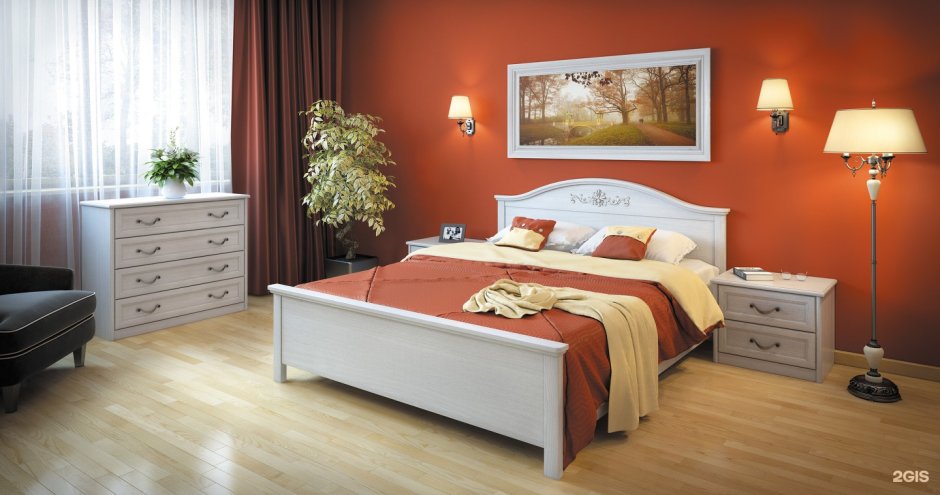 Спальня белое золото