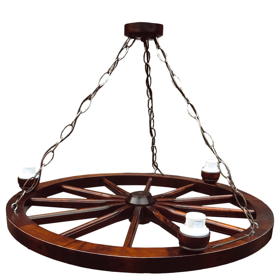 Деревянные люстры колесо