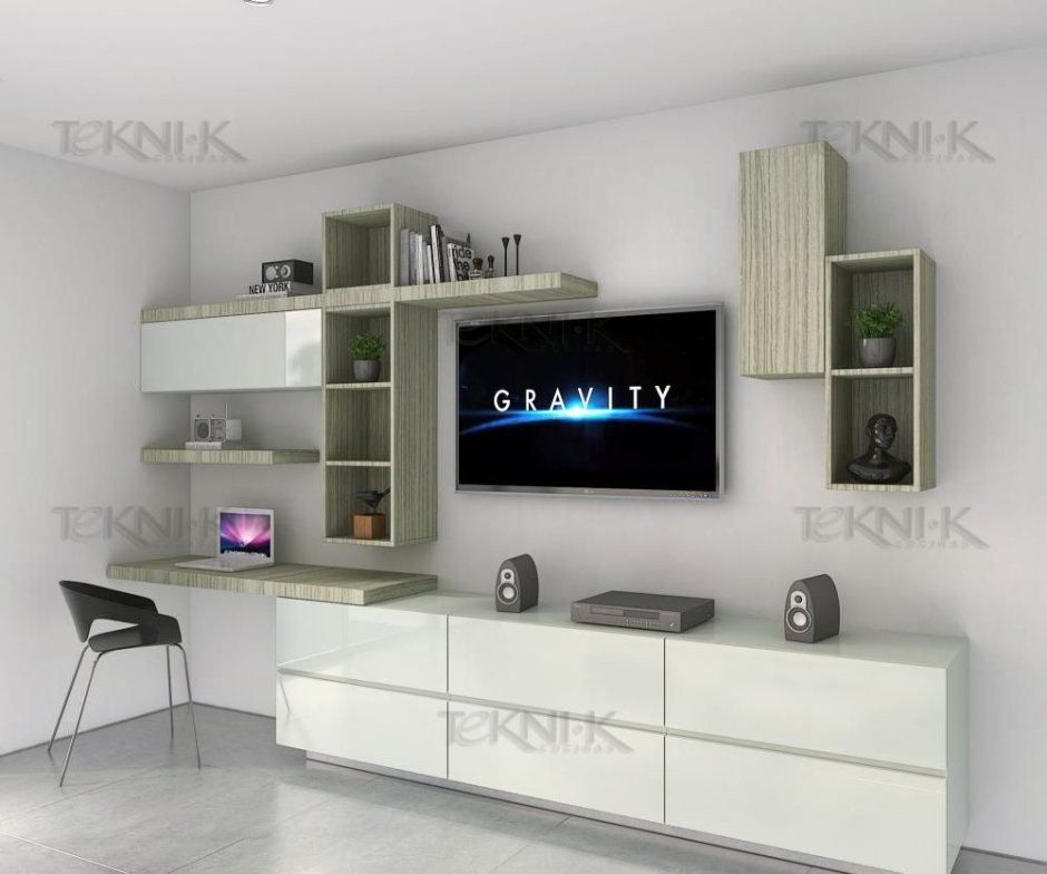 Тумба под телевизор с рабочим местом