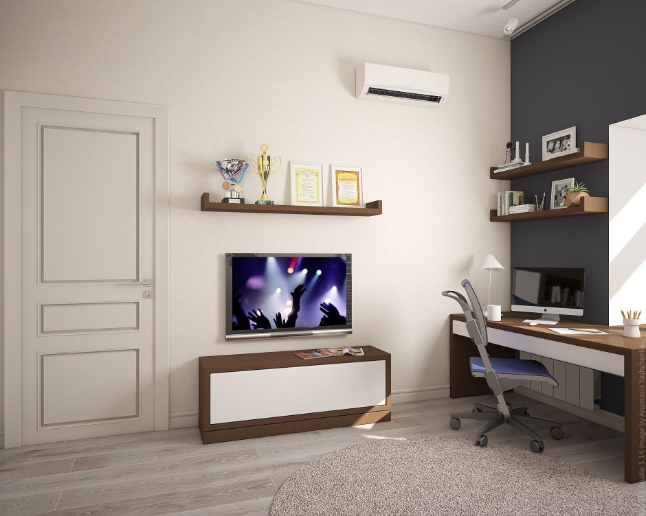 Компьютерный стол под телевизором