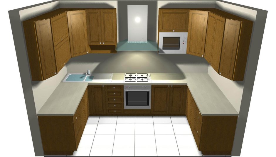 Планировка кухни п образная