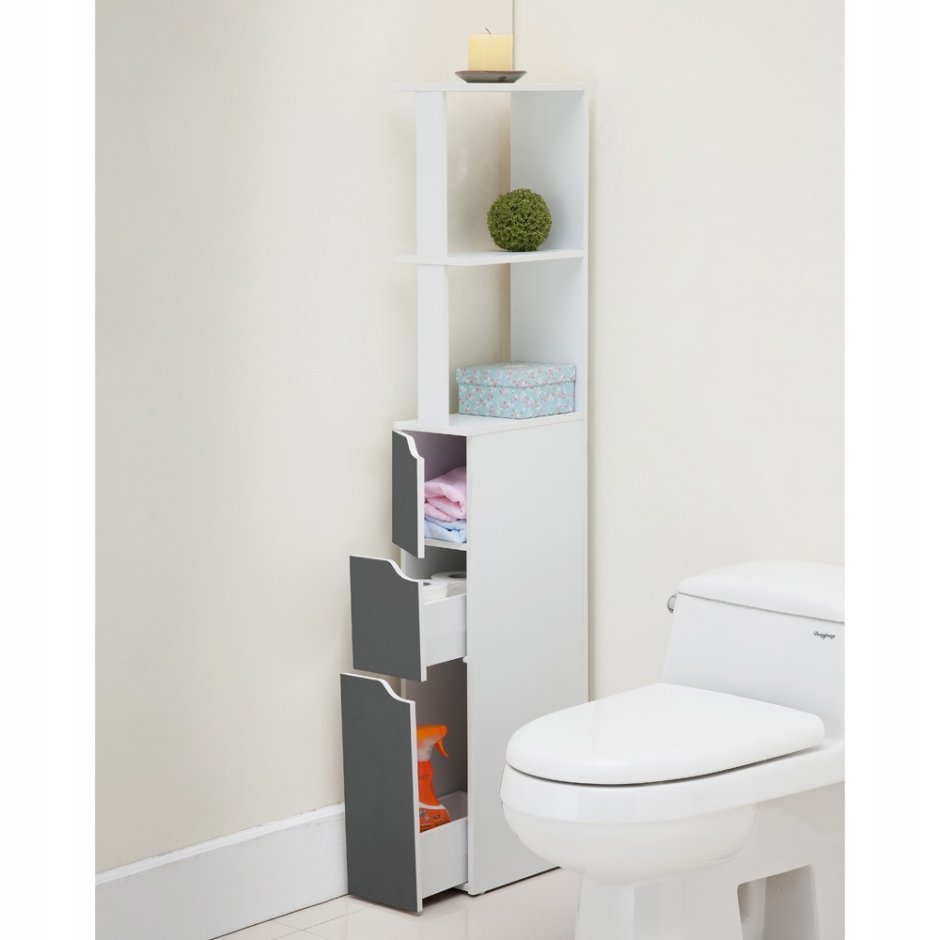 Стеллаж в ванную комнату узкий