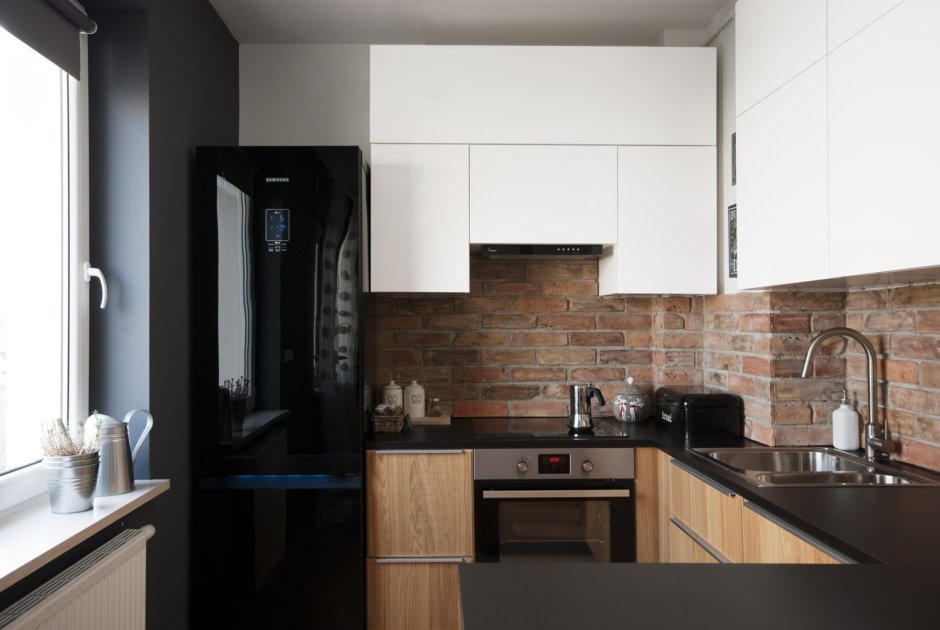 Кухня икеа черная матовая