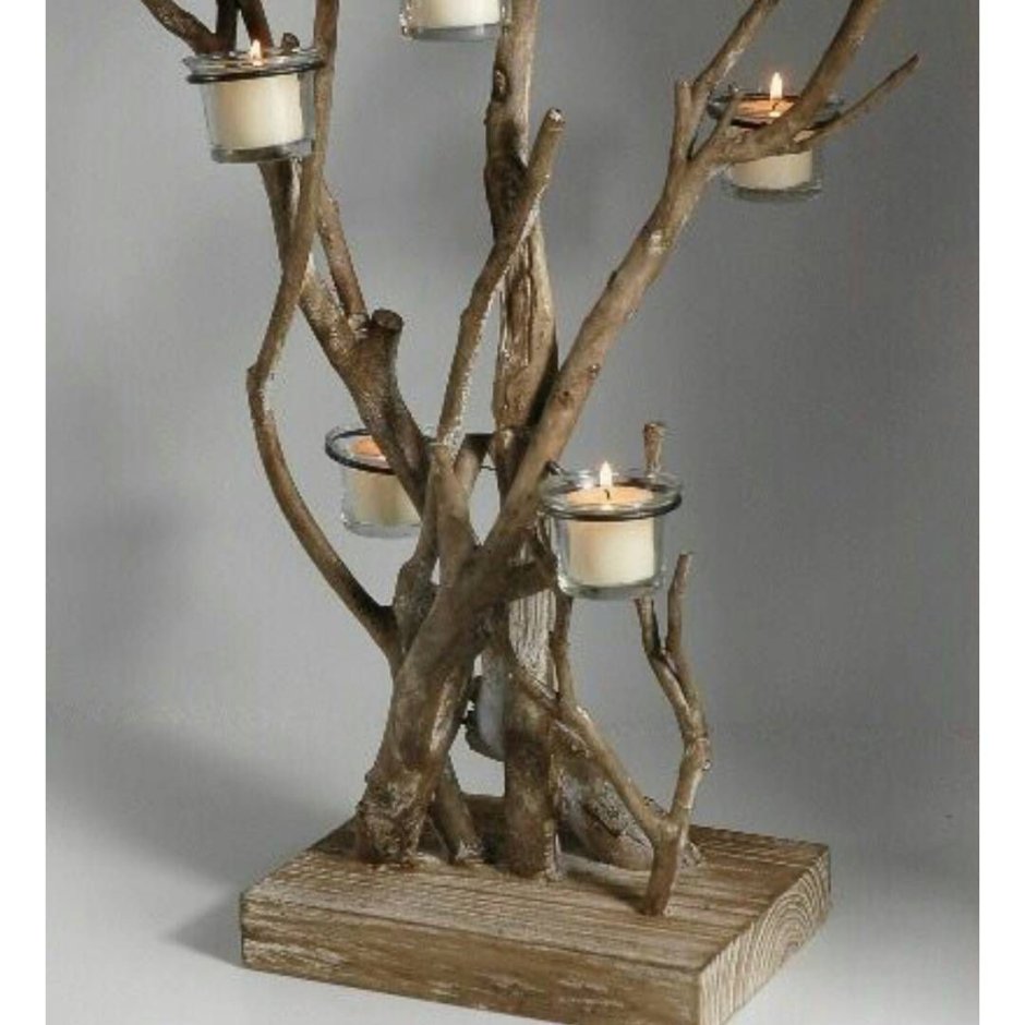Подсвечник из коряги
