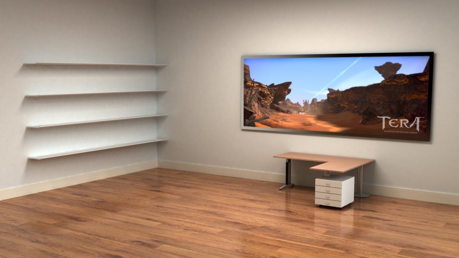 Фон для рабочего стола комната с полками