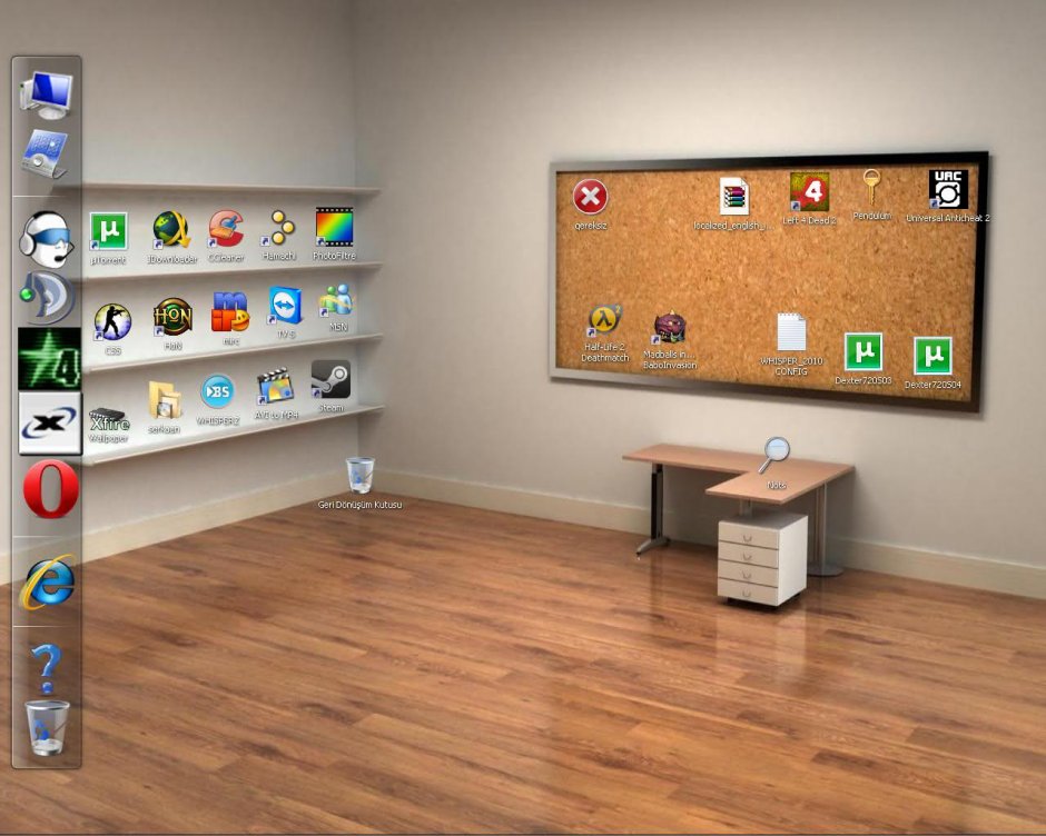 Пустая комната с полками