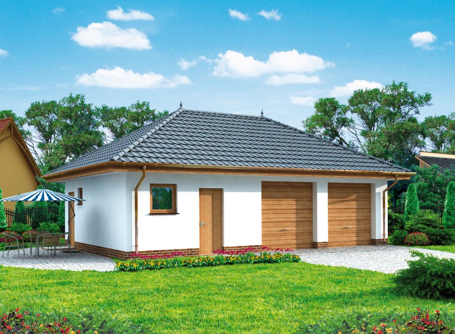 Сарай с вальмовой крышей