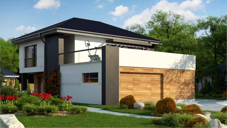 Одноэтажные дома с гаражом на 2 машины