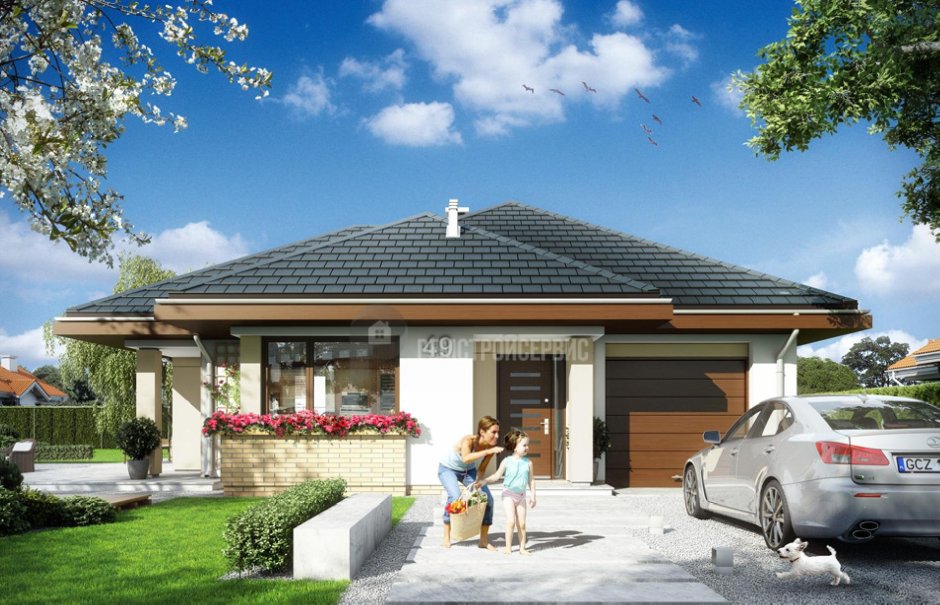 Крыша вальма с гаражом