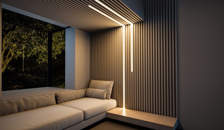 Декоративные рейки баффели в интерьере