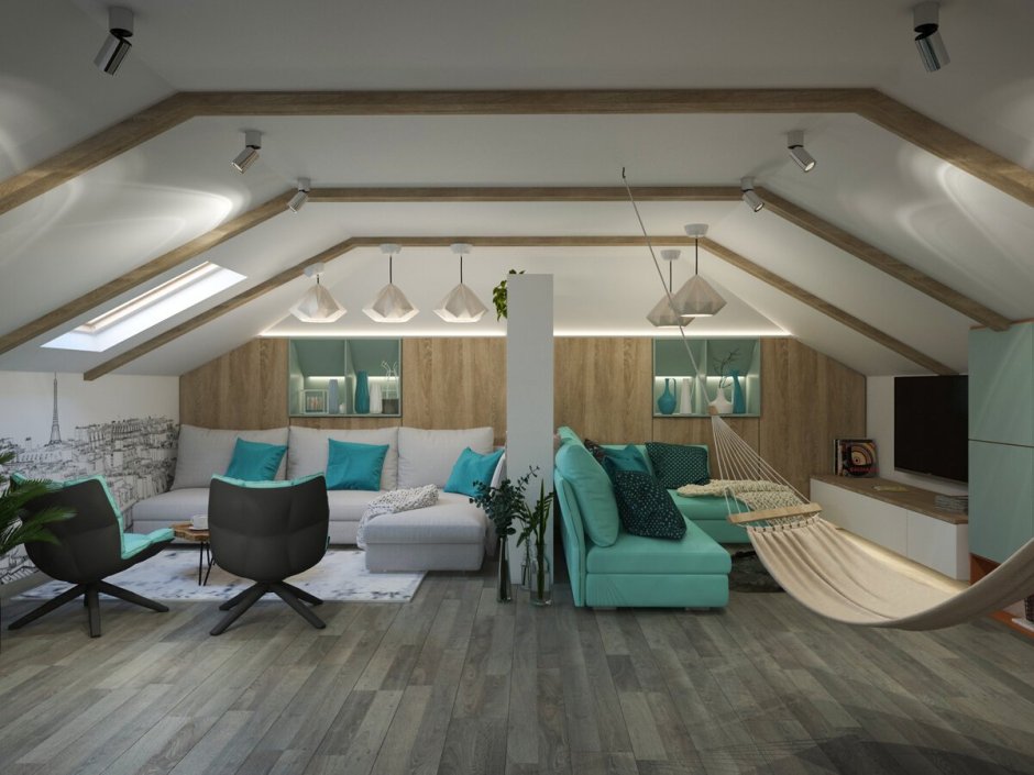 Одноэтажный дом без потолка