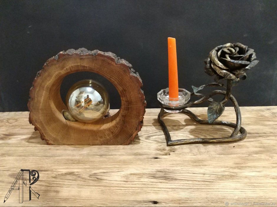 Светильник из спила дерева