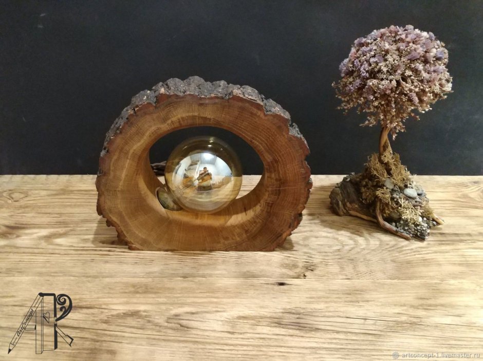 Светильник из спилов