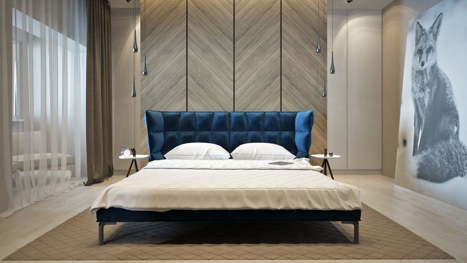 МДФ панели в изголовье кровати